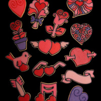 Valentines! some of our new valentine cookies including one of GEMINIRJ'S designs--the potted heart!