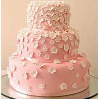 Pretty In Pink Elegantly simple three tier strawberry sponge (English) cake filled with a homemade strawberry preserve and a vanilla buttercream (English...