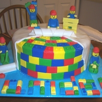 Lego Men At Work 2 Lego men, tools and legos on cake are fondant, legos for name are gumpaste