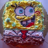 Spongebob I made this with buttercream.The cake was a maderia cake