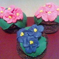 My Flower Cakes They were my mother's day present to my mother.Made with chocolate cake and fondant:-)My first sugar paste cakes.Thanks for looking...