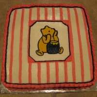 Classic Pooh Baby Shower This cake was made for a baby girl's baby shower. It was a classic Pooh theme.