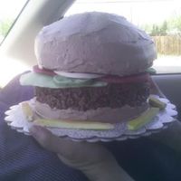 Hamburger Cake I made this for my nephews birthday.