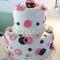 Baby Shower My first attempt at fondant/gumpaste modeling with the little bear on top. The cake was a special yellow cake with strawberry filling and...