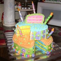 Crazy Cake! fondant candles, and some fondant on cake