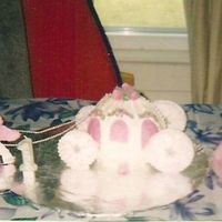 Every Little Girls Dream Cake This cake was made in 3 parts. The horses were hand drawn and cut out of cookie dough and decorated. The carrage was made from a ball cake...