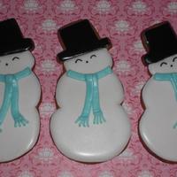 Snowmen Snowmen on gingerbread cookies for the winter.Love Anne