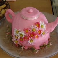 Teapot Cake The mother wanted a teaparty for her baby shower. It was my first shaped cake and first time using fondant.