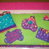 Slumber Party/pillow Fight This one was a lot of fun to make...b/c with fondant figures.