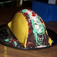 Taco Cake I made this for my daughter's b-day this year. Taco's are her favorite food, so she was shocked to see a cake that was a taco....