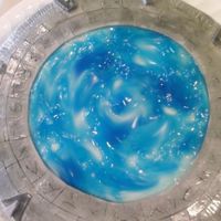 Stargate Atlantis I did this for my boyfriend who's a huge dork. Its supposed to be this blue water portal thing that they walk through on Stargate...