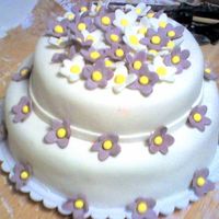 Floral Fondant Cake Another attempt with leftover flowers.