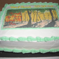 Through The Trees I Found The One this is an edible image of art work the groom had painted and photo shopped the words on top. Caramel apple cake with caramel filling,...