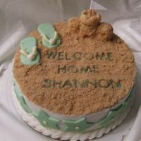 Beach Scene Cake This was a fun cake to make for a girl coming home from the military. I was told she liked flip-flops, so I went from there. The cake is...