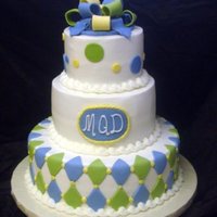 Blue And Lime Baby Shower All buttercream with fondant accents
