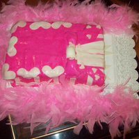 Pink And White B-Day Cake This was a cake that I made for a special princess.