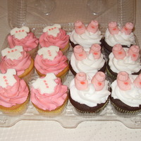 Baby Booties buttercream icing with fondant accents