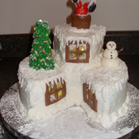 Christmas Lights buttercream/fondant accents. Lights inside cake. I borrowed the idea from this web site, even though the other one is much prettier than...