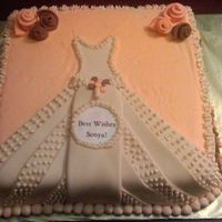 Bridal Shower Cake WASC cake w/Earlene's Cream Cheese Icing - fondant wedding dressInspired by Loide.........thanks!
