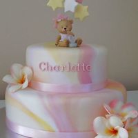 Frangipani Christening Cake This is another adaptation of the marbled christening cakes I have done. It was a pink, yellow and white, frangipani themed christening, so...