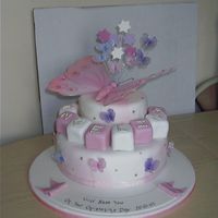 Butterfly Christening Cake This was adapted from a picture provided by the customer, changed to suit what she wanted. All fondant. Blocks are cake covered with...