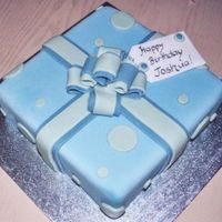 Gift Cake Fondant covered, made before I discovered how to make nice looking bows on CC! The tag was just fondant cut and dried a bit, then I wrote...