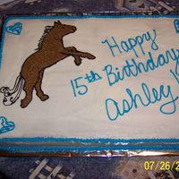 Horse Birthday This was a 12 x 18 chocolate sheet cake made for a friend's daughter. I traced/impressioned/free-handed, lol, the horse. The daughter...