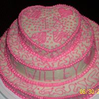 Beth's 18Th Chocolate with buttercream. I went a little wild with the squiggly lines, lol. My step daughter loved it, though. Just her style.