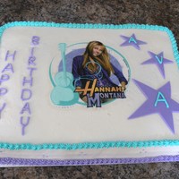 Hannah Montana I can't escape from this girl. Another Hannah Montana cake. Marble cake with chocolate filling made with buttercream and fondant...