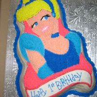 Cinderella I wanted to beat this cake up!!! Spent two hours fixing the lips! Not as fun as Dora but I think she looks pretty good.