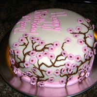 Happy Birthday Mommy! For my momma for her bday. I LOVE this website and all it's great ideas! marble vanilla and strawberry cake with fondant.