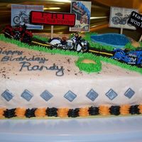 Randys_Cake_003.jpg I made this Harley Cake for a friend for his Birthday. I used Triple Chocolate with the Irish Cream oil. Buttercream Icing, Crushed Oreos...
