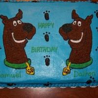 Scooby Cake For Twins I done this cake for twins boys. It is a 12x18 chocolate cake