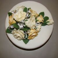 Peaches And Cream Roses A 40th anniversary cake, this was a white chocolate mud cake and I tried to keep it as simple as possible with the flowers, as the recipent...