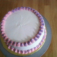 Plaine Bday Cake i got bored and did the " bag stripe" thing in pink and purple