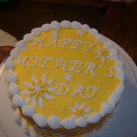 Mother's Day I made this cake for a friend for Mother's Day. 9in White cake with Strawberry filling and vanilla buttercream