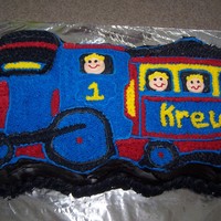 Thomas The Train Chocolate cake with Chocolate cream filling, butter cream frosting