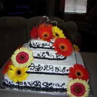 Tammy's Wedding Sugar free Lemon, Yummy yellow with vienna cream filling, Chocolate with Chocolate cream, all work done in buttercream and brides fresh...