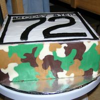 Camouflage Cake After a hundred different failed ideas of how to do camouflage on the sides of a cake, I finally figured it out! And the top is the boy&#...