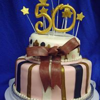 50Th Birthday Party Fondant with gumpaste accents