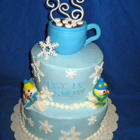 Hot Chocolate & Snowmen Thank you EmmyLizzy for the inspiration!!! Buttercream with fondant accents. The cup is covered with fondant with chocolate buttercream and...