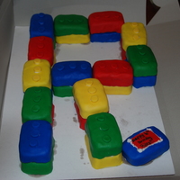 Lego Bday mini cakes covered in fondant as legos.