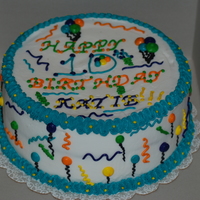 Balloons & Confetti Cake I did for a friend, I just saw I missed something on the cake. OH NO!!!! The balloons in the 10, I forgot to add the string. I already...