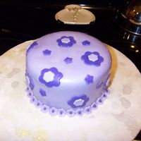 Tester Fondant Cake This is my first fondant cake ever. I messed up the back of the cake because I'm having trouble how to deal with the pleats I'm...