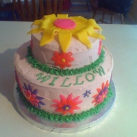 Flowers For Willow I made this cake for my friend's little girl's first birthday. Buttercream with fondant flowers.