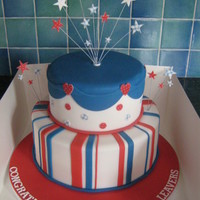 Graduation Cake This was a 10" and 7" vanilla sponge cake with vanilla b/c and raspberry jam filling covered in fondant with gumpaste accents.I...