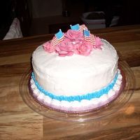 4Th Of July Fondant roses, red velvet cake with peanut butter flavored buttercreme icing. (Used Watkins Peanut Butter Extract) instead of the vanilla...