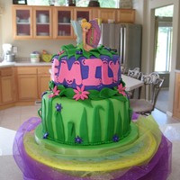 Tinkerbell Birthday Cake Tinkerbell cake covered in MMF. Almost a disaster.