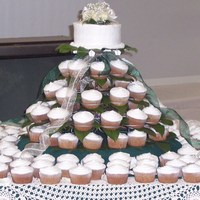 Wedding Cupcake Tower I made these cupcakes for a co-worker's wedding. It was outdoors on a ranch and she wanted it simple.