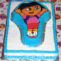 Dora The Explorer I made this for my daughter's 3rd birthday. All buttercream icing.